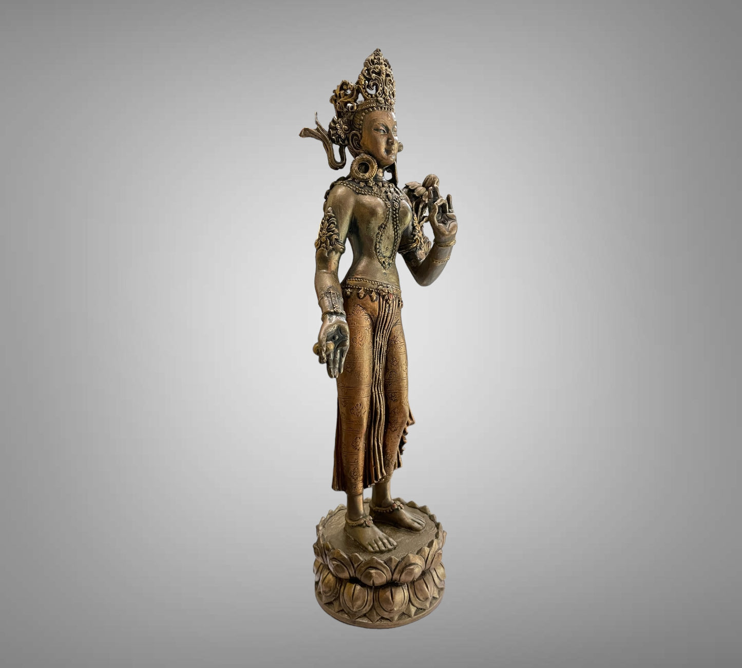 Divine Grace: Bronze Standing Tara Sculpture