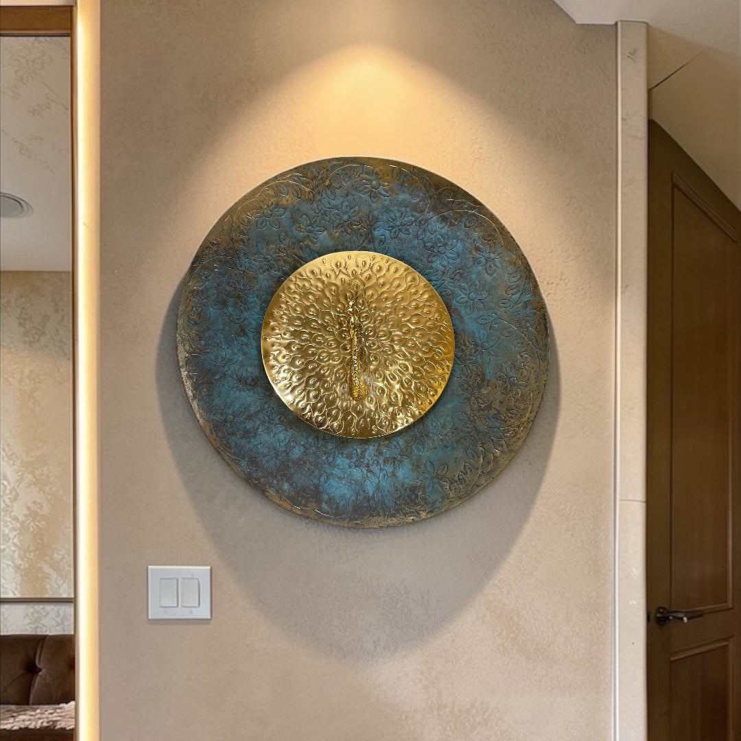 Mild Steel Green And Blue Patina Wall Art | Modern Metal Wall Decor for Luxury Interiors