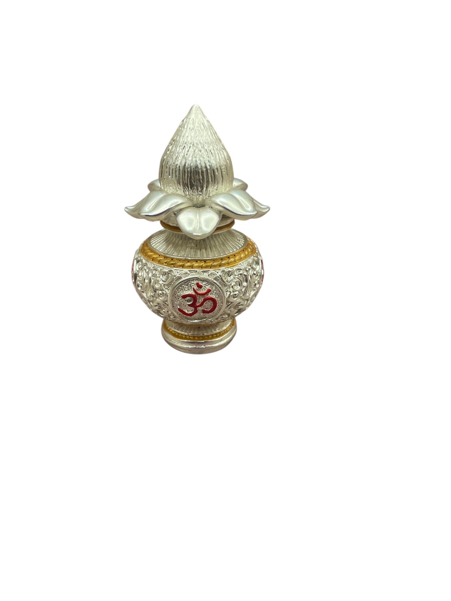 Kuber Kalash Silver & Gold Plated small with enamel work