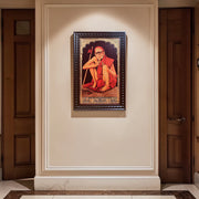 Sri Sankaracharya Maha Periyava Gold leafed artwork in wooden frame