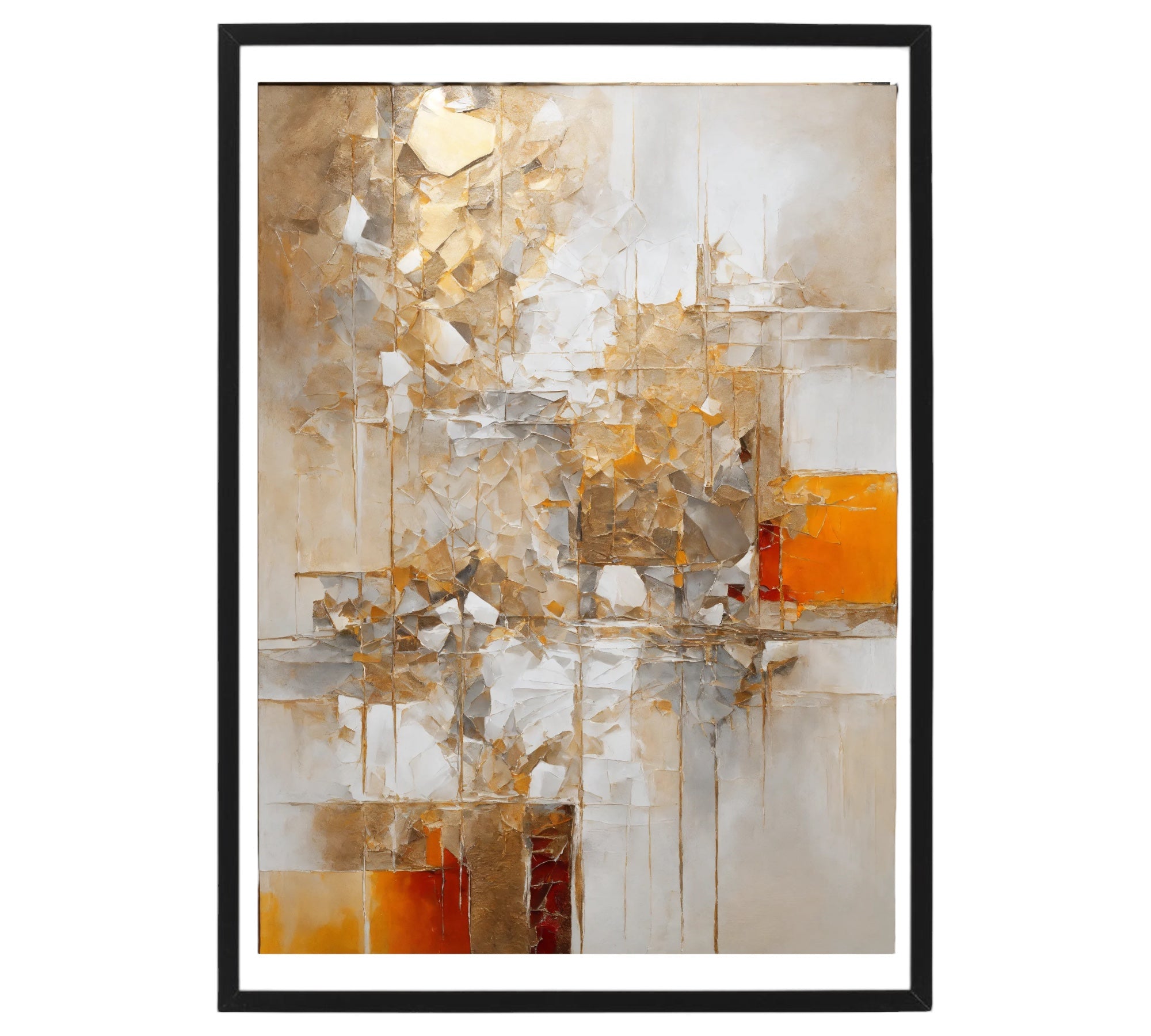 Original Acrylic Painting Harmony in Neutrals : Beige, White, Grey Painted on Canvas - without frame