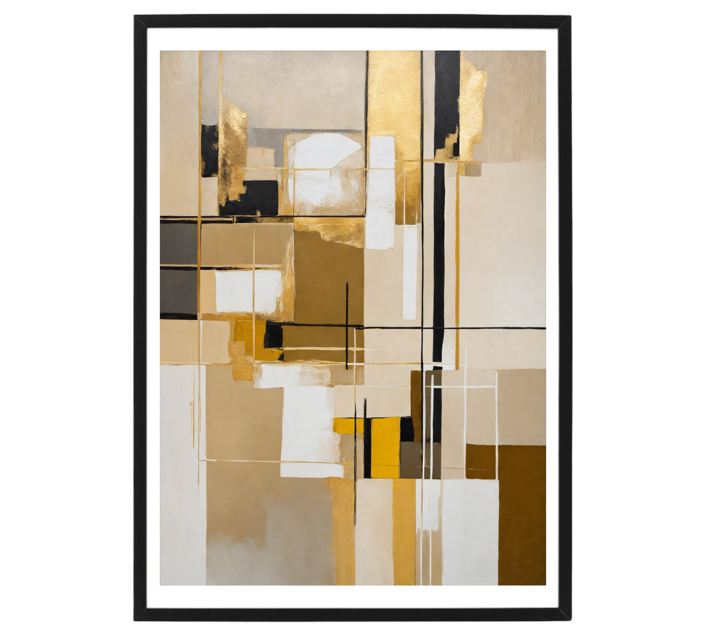 Original Acrylic Painting Harmony in Neutrals : Beige, White, Grey Painted on Canvas - without frame