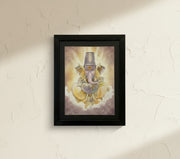 God Blessing Ganesha Acrylic Painting on Canvas - Without Frame 6