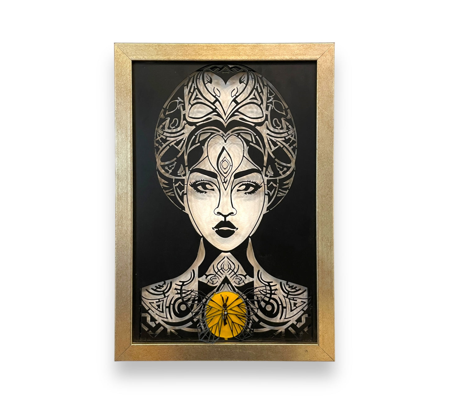 Fluttering Grace Metal Art Lady with Butterfly