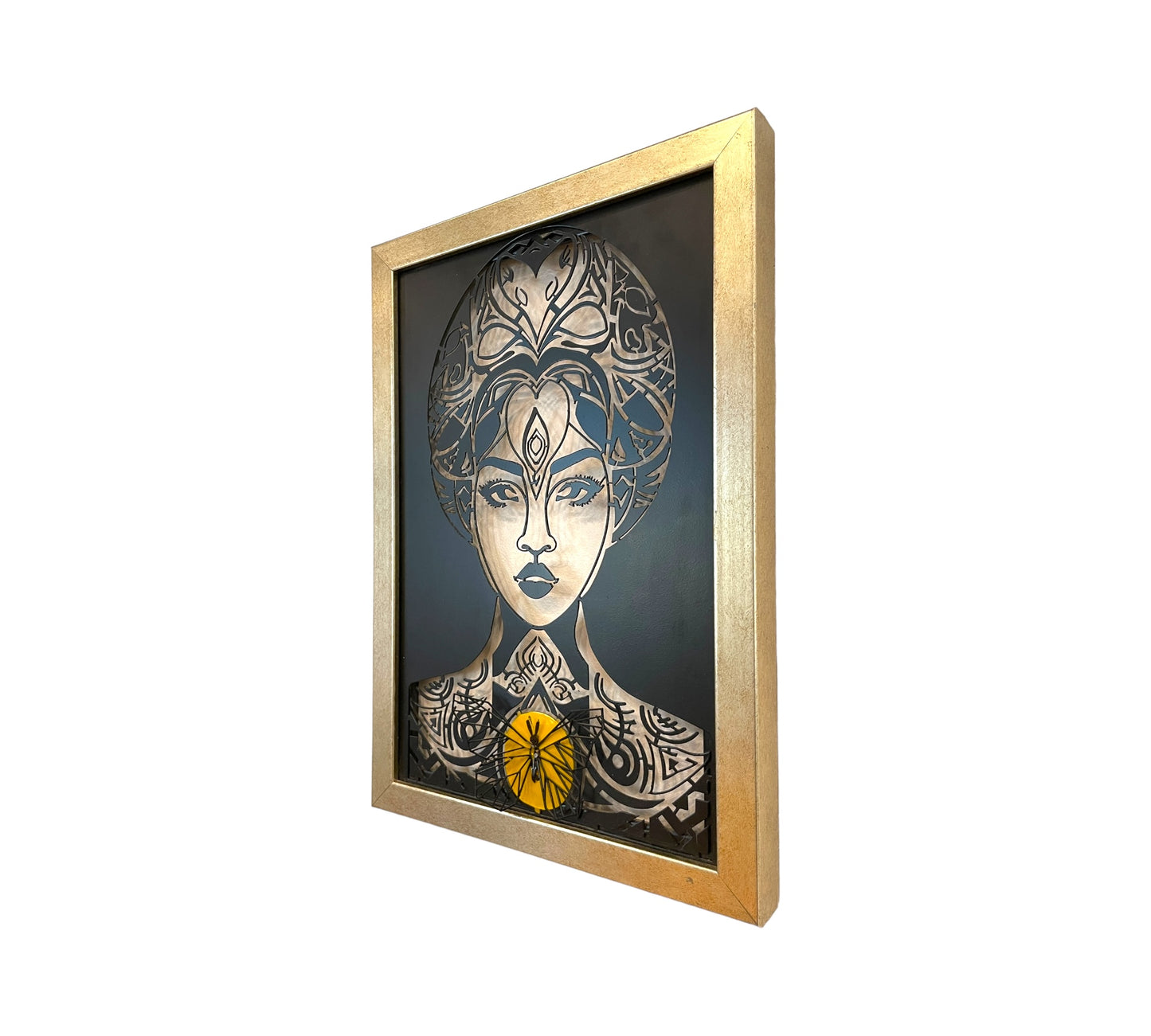 Fluttering Grace Metal Art Lady with Butterfly