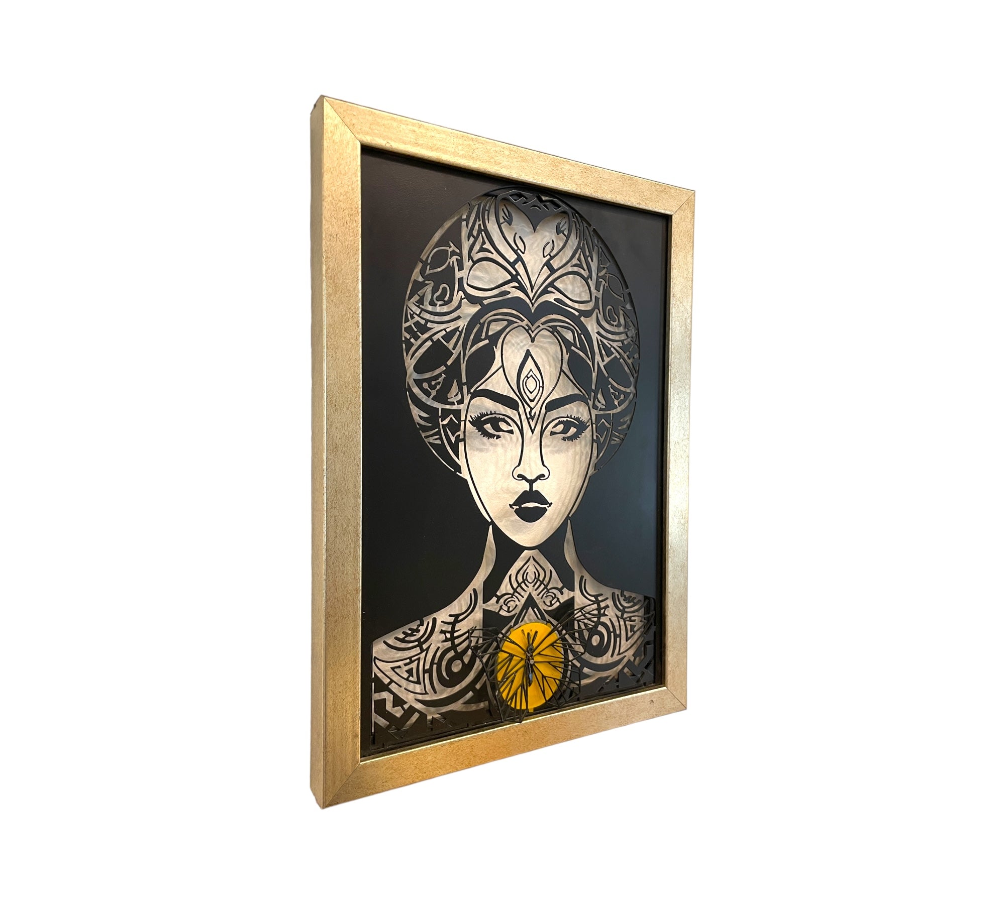 Fluttering Grace Metal Art Lady with Butterfly