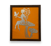 Mystic Flutter: Metal Art Lady Butterfly on Mushroom