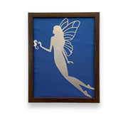 Angel representing water Element metal/ frame/blue silk