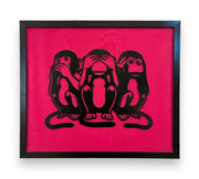 Wisdom Trio Metal Art Monkeys