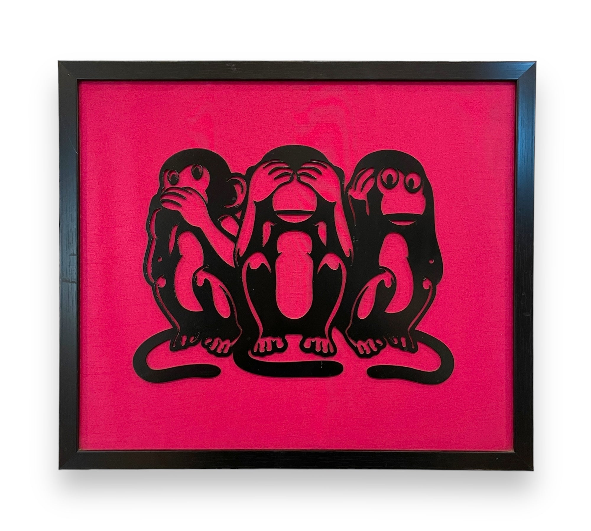 Wisdom Trio Metal Art Monkeys