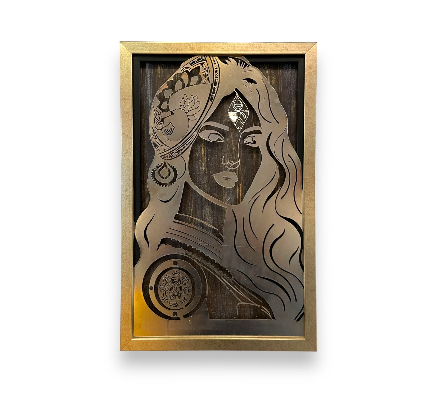 Fluttering Grace Metal Art Lady with Butterfly