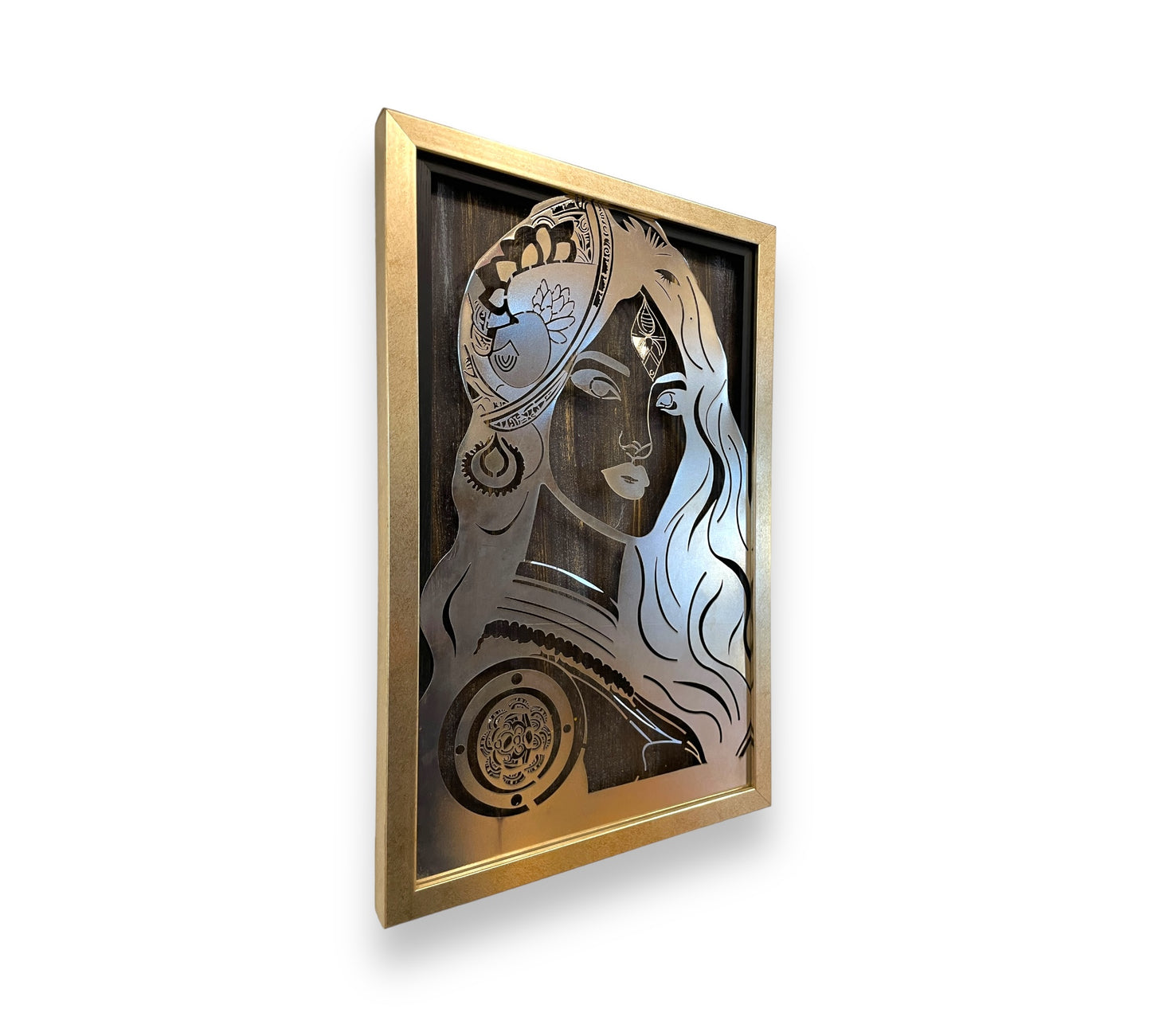 Fluttering Grace Metal Art Lady with Butterfly