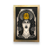 Fluttering Grace Metal Art Lady with Butterfly