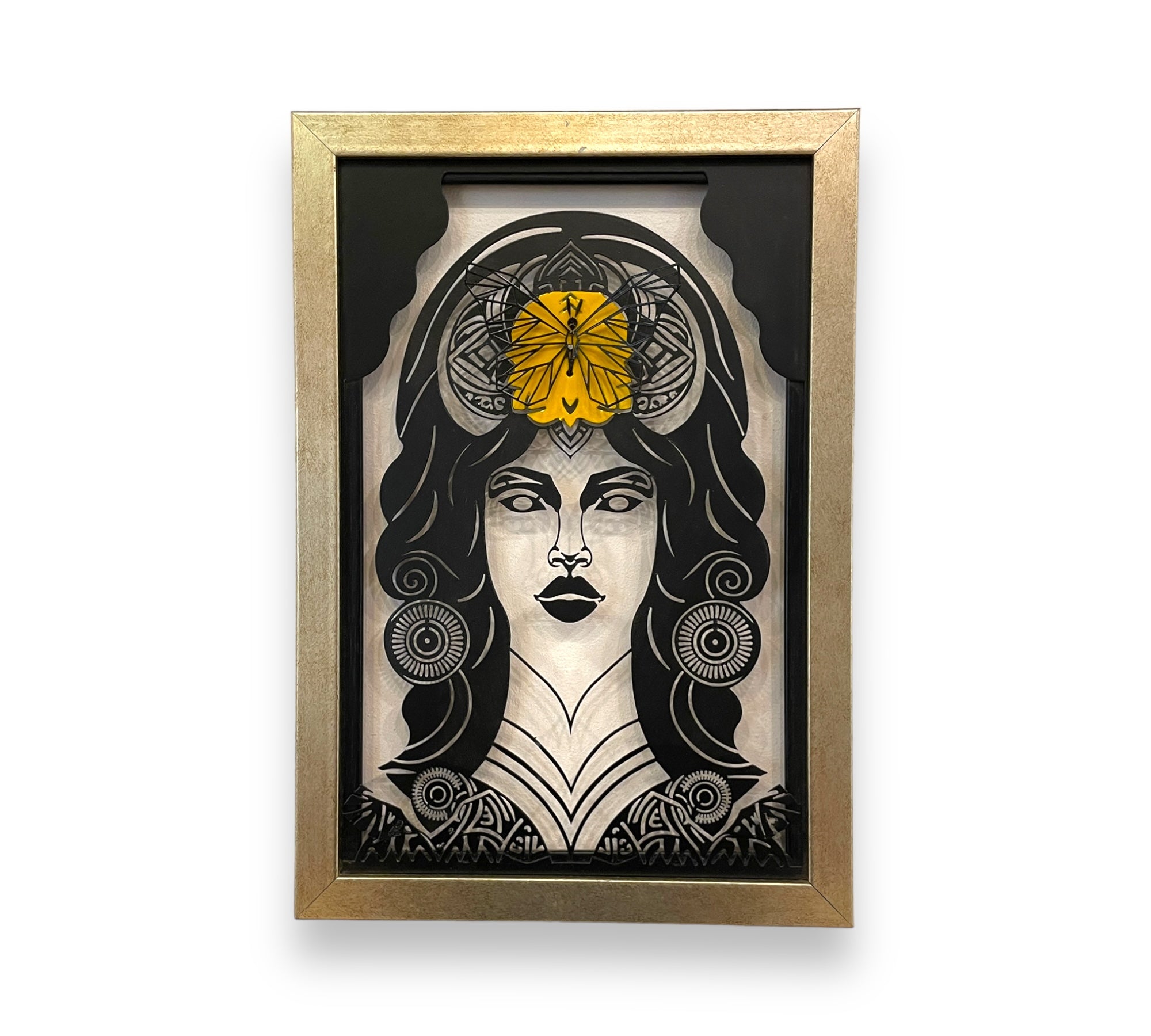 Fluttering Grace Metal Art Lady with Butterfly