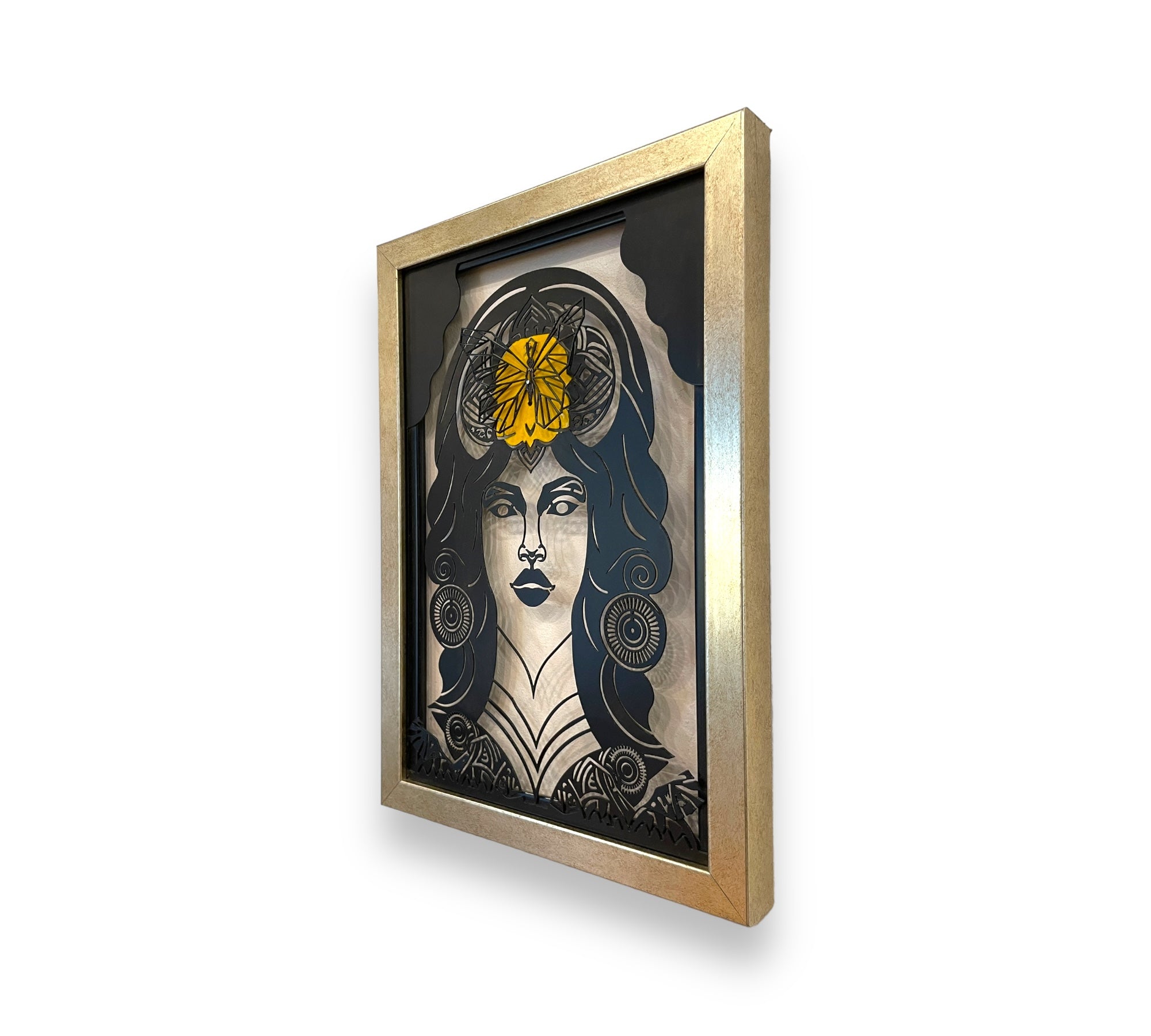 Fluttering Grace Metal Art Lady with Butterfly