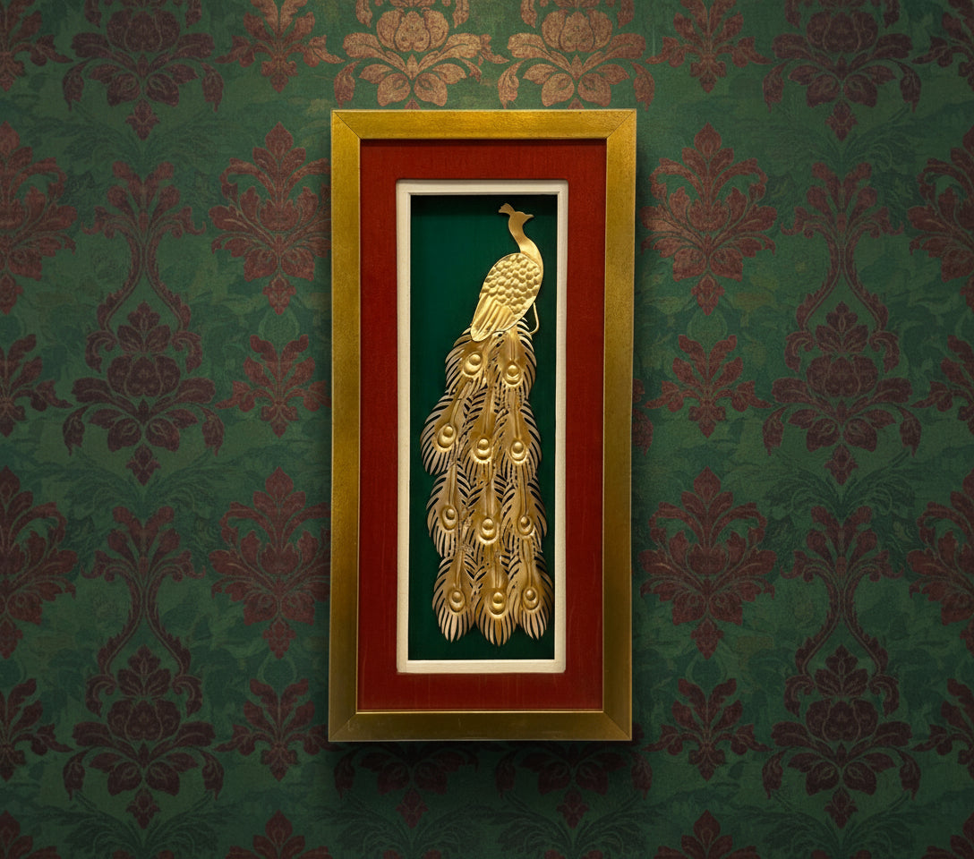 Regal Plumage Metal Art Peacock