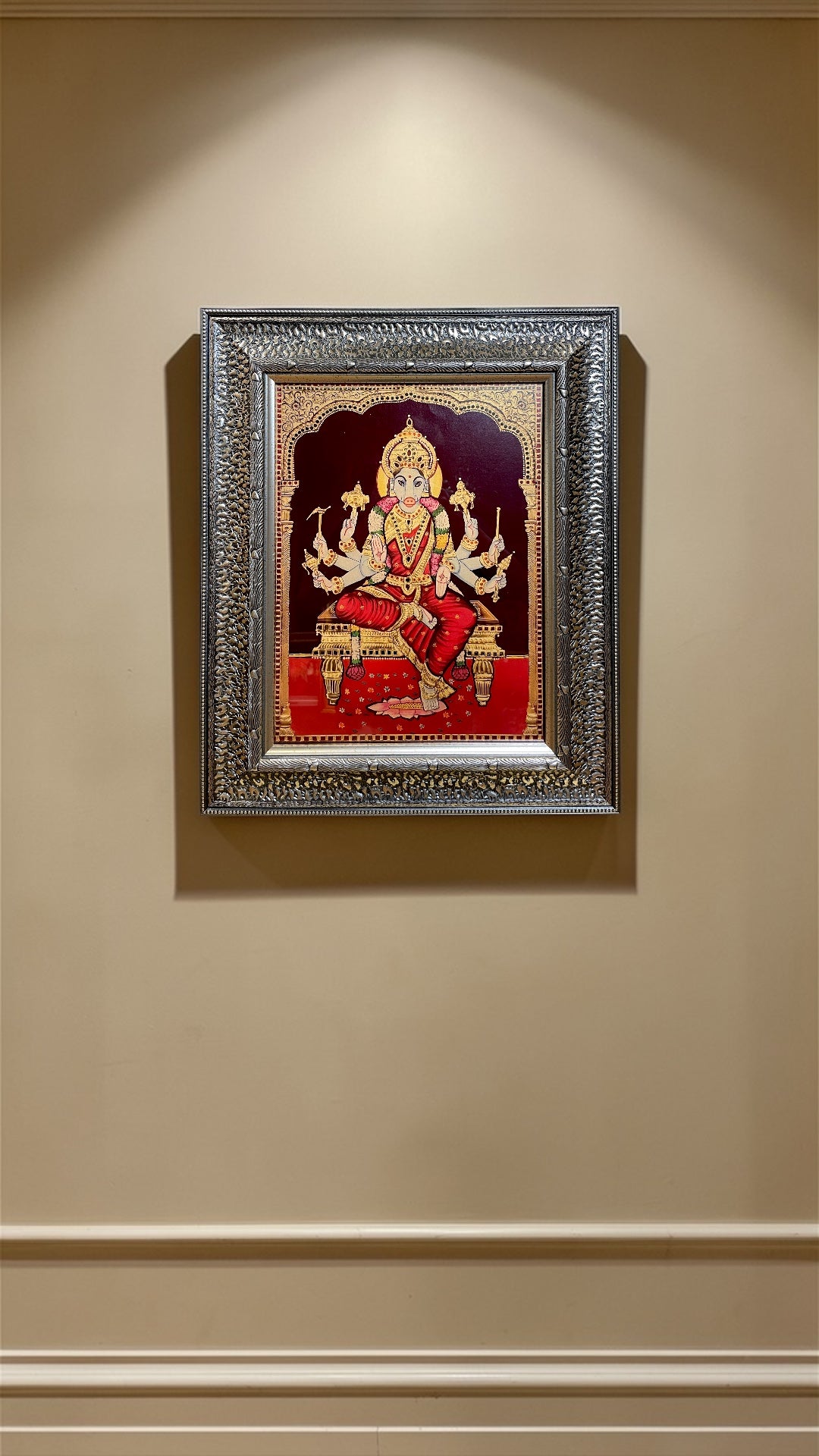 Varahi Devi Gold Leaf Art | Premium Divine Wall Decor for Wealth & Protection.