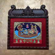 Anantha Shayana Tanjore Painting – Lord Vishnu Reclining on Adisesha with Lakshmi & Brahma | Authentic Gold Leaf South Indian Wall Art