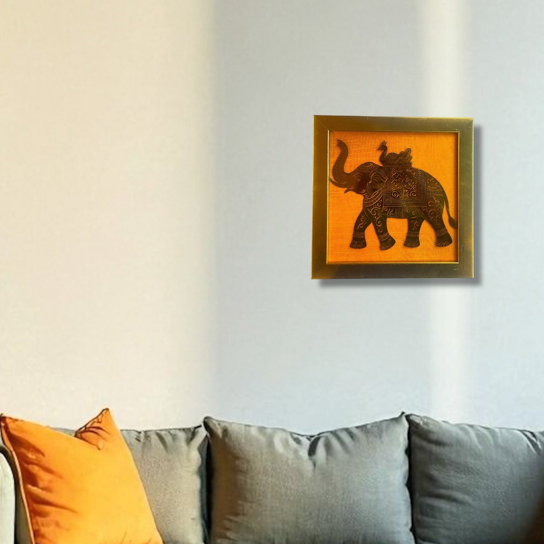 Auspicious Indian Elephant & Peacock Wall Décor