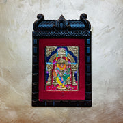 Lakshmi Narasimha Tanjore Painting – Lord Narasimha with Goddess Lakshmi in Gold Leaf | Traditional Thanjavur Art Wall Frame