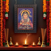 Maruthappar Murugan Gold Leafed Art with Wooden Frame