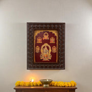 Arupadai Veedu Murugan Gold Leafed Art With Wooden Frame