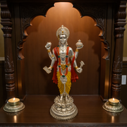 92.5 Sterling Silver Lord Dhanvantari idol