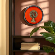 Brass Nataraj in Wooden Frame – Elegant Wall Art for Home & Office Décor