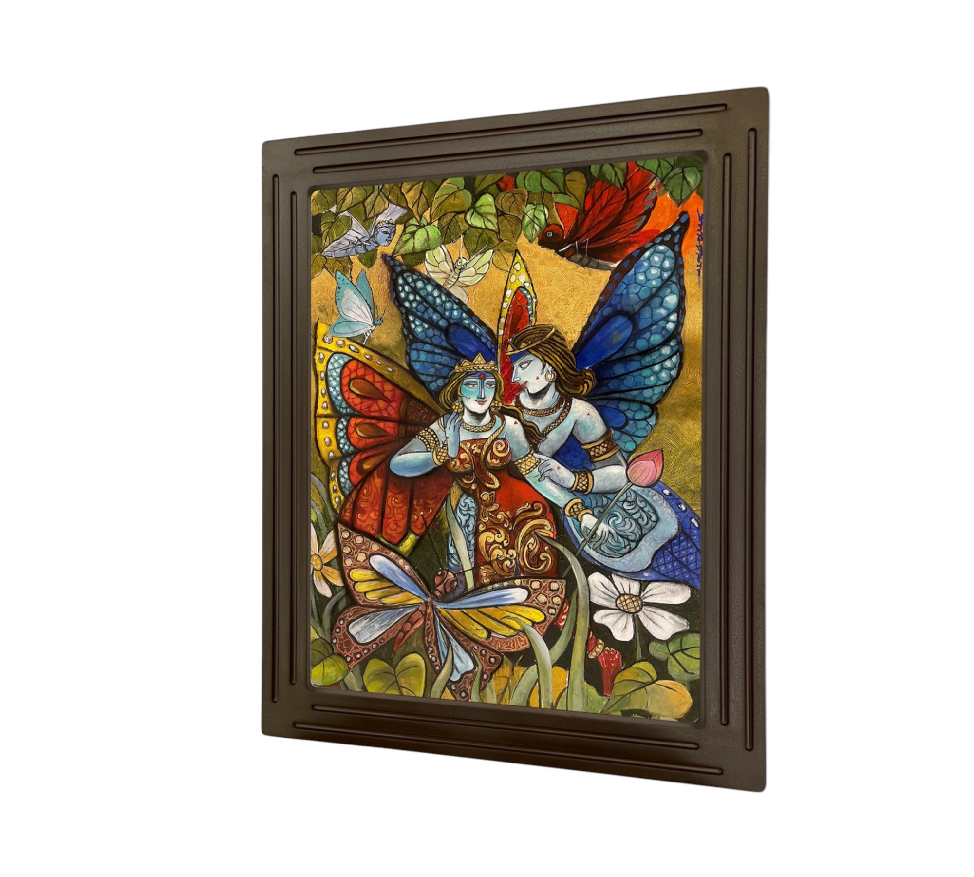 Radha Krishna in butterfly form canvas