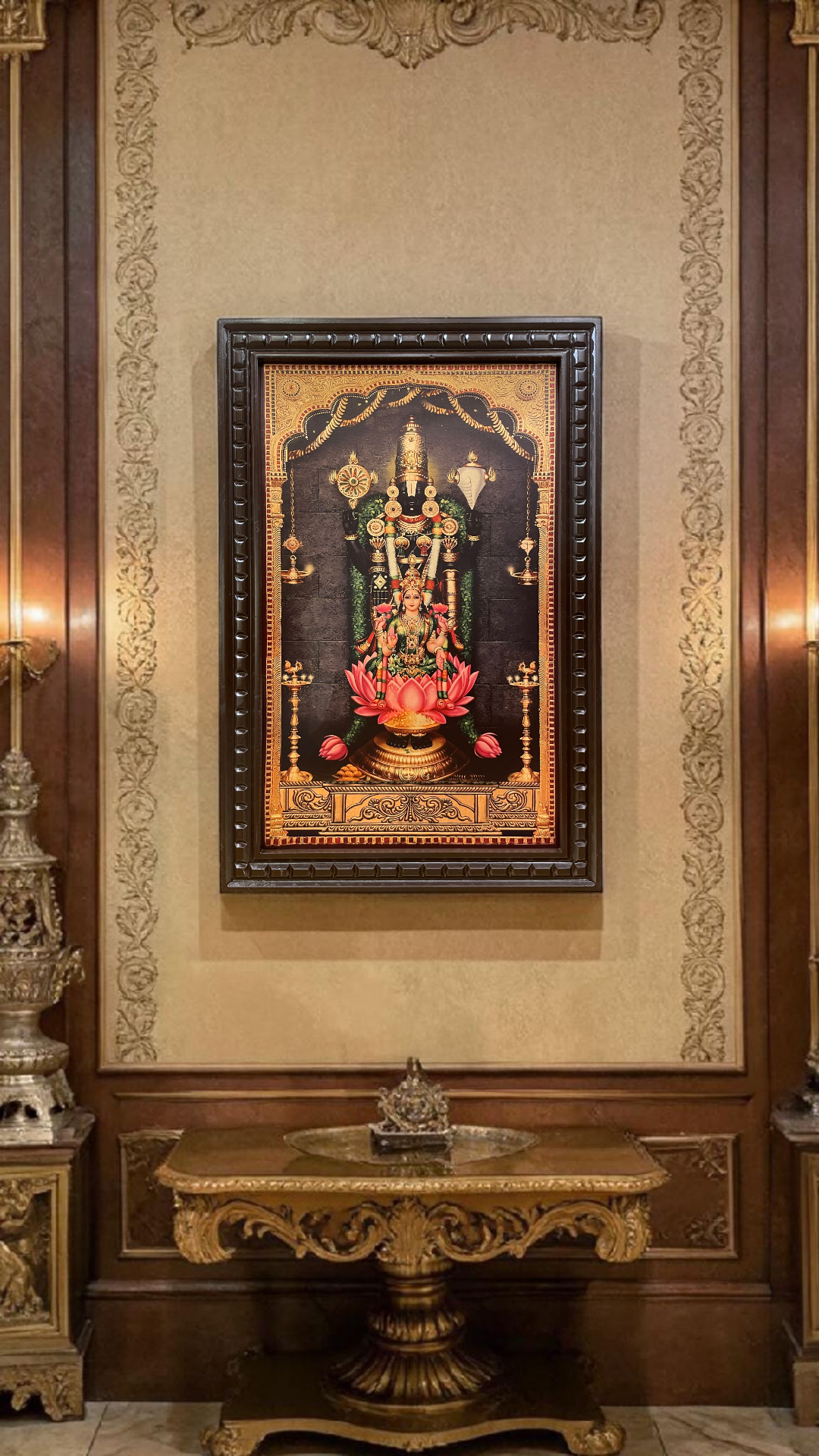 Tirupati Balaji Gold Leaf Art Frame | Luxury Wall Decor for Home & Office