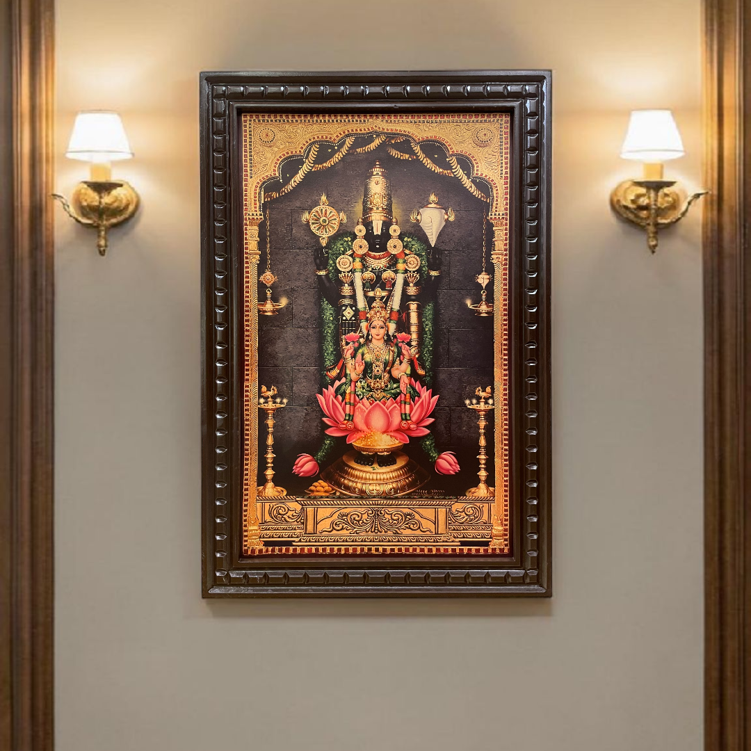 Tirupati Balaji Gold Leaf Art Frame | Luxury Wall Decor for Home & Office