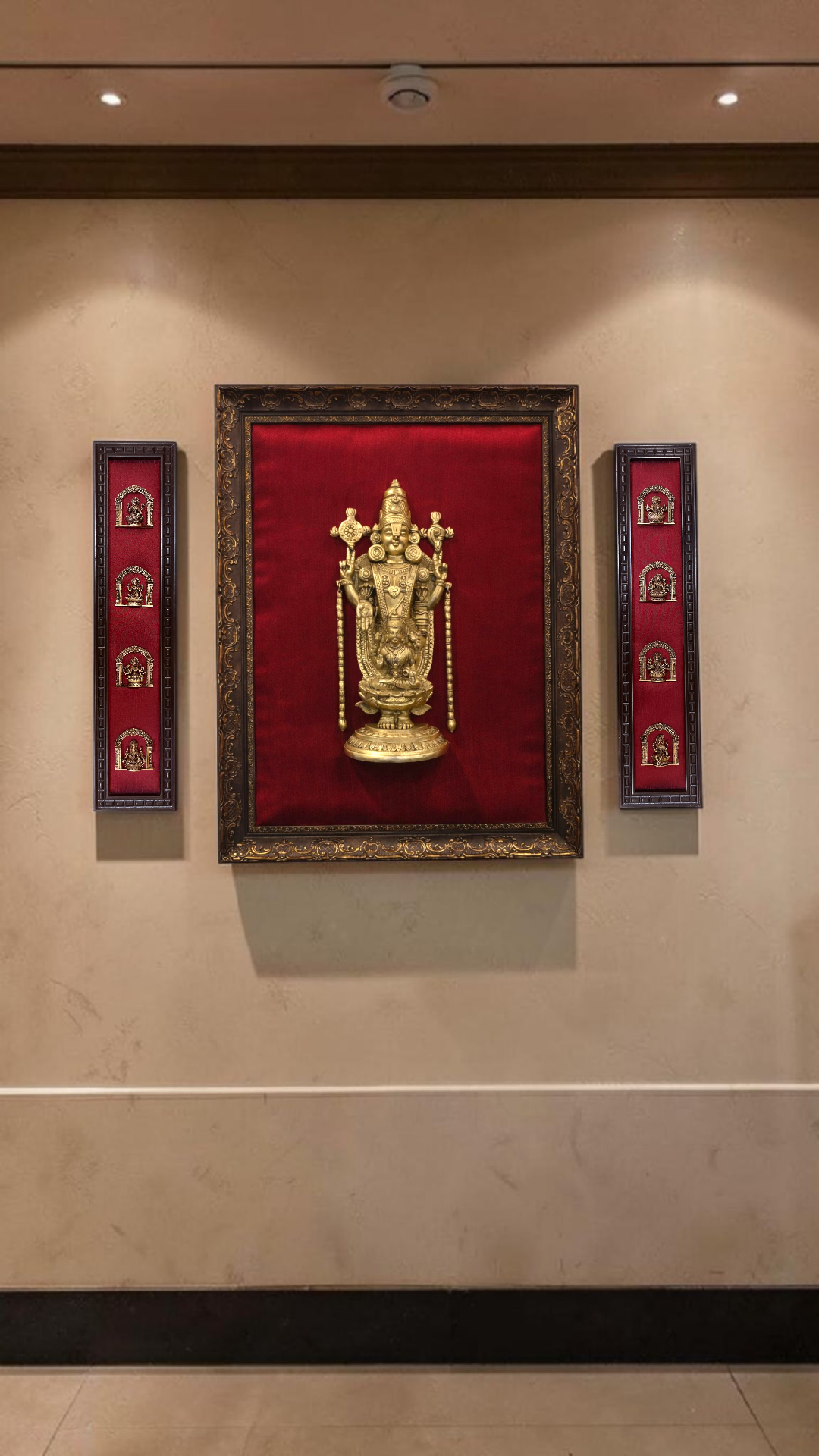 Brass Tirupati Balaji with Ashtalakshmi Wall Decor | Premium Divine Brass Frame Set.