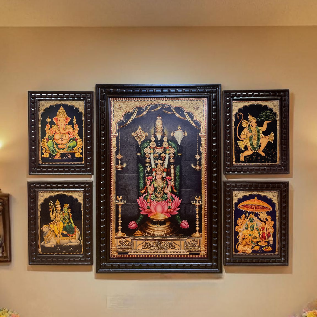 Tirupati Balaji Gold Leaf Art Frame | Luxury Wall Decor for Home & Office