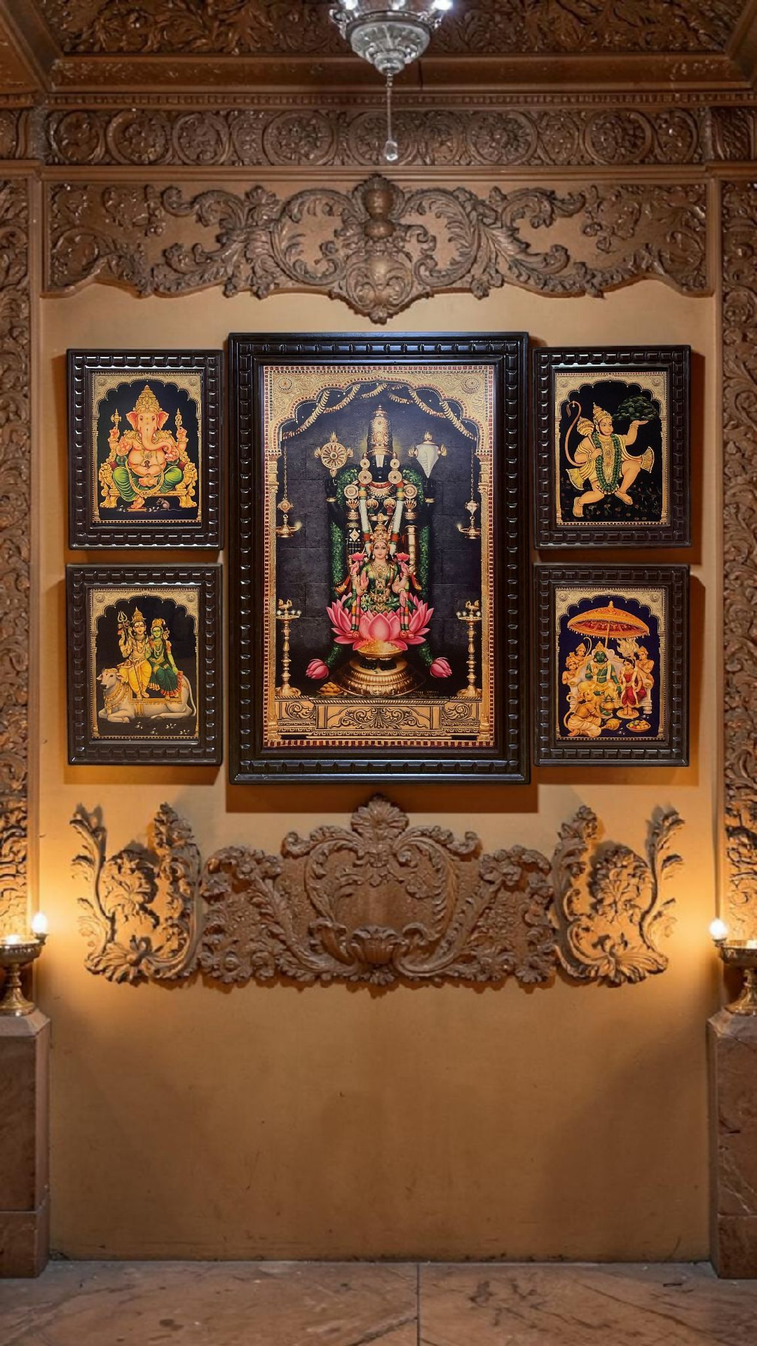 Tirupati Balaji Gold Leaf Art Frame | Luxury Wall Decor for Home & Office
