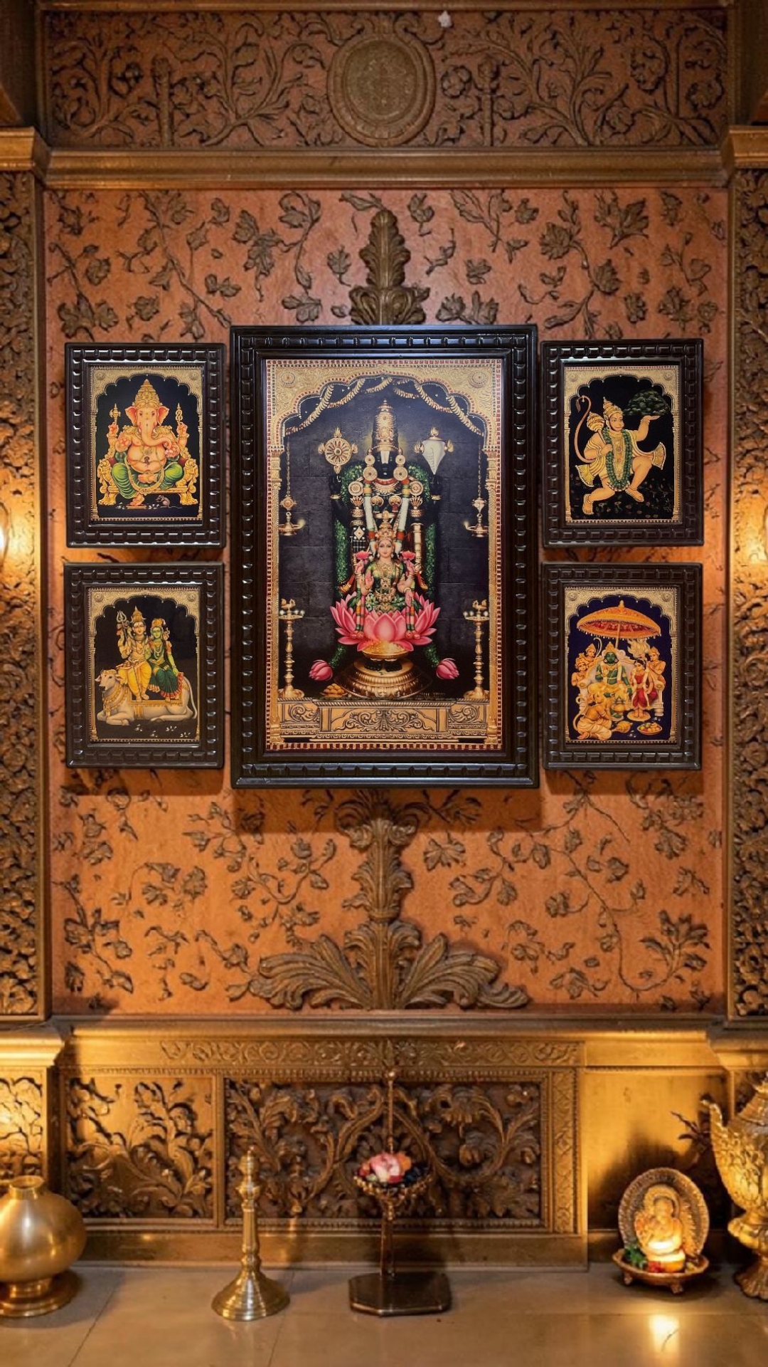 Tirupati Balaji Gold Leaf Art Frame | Luxury Wall Decor for Home & Office