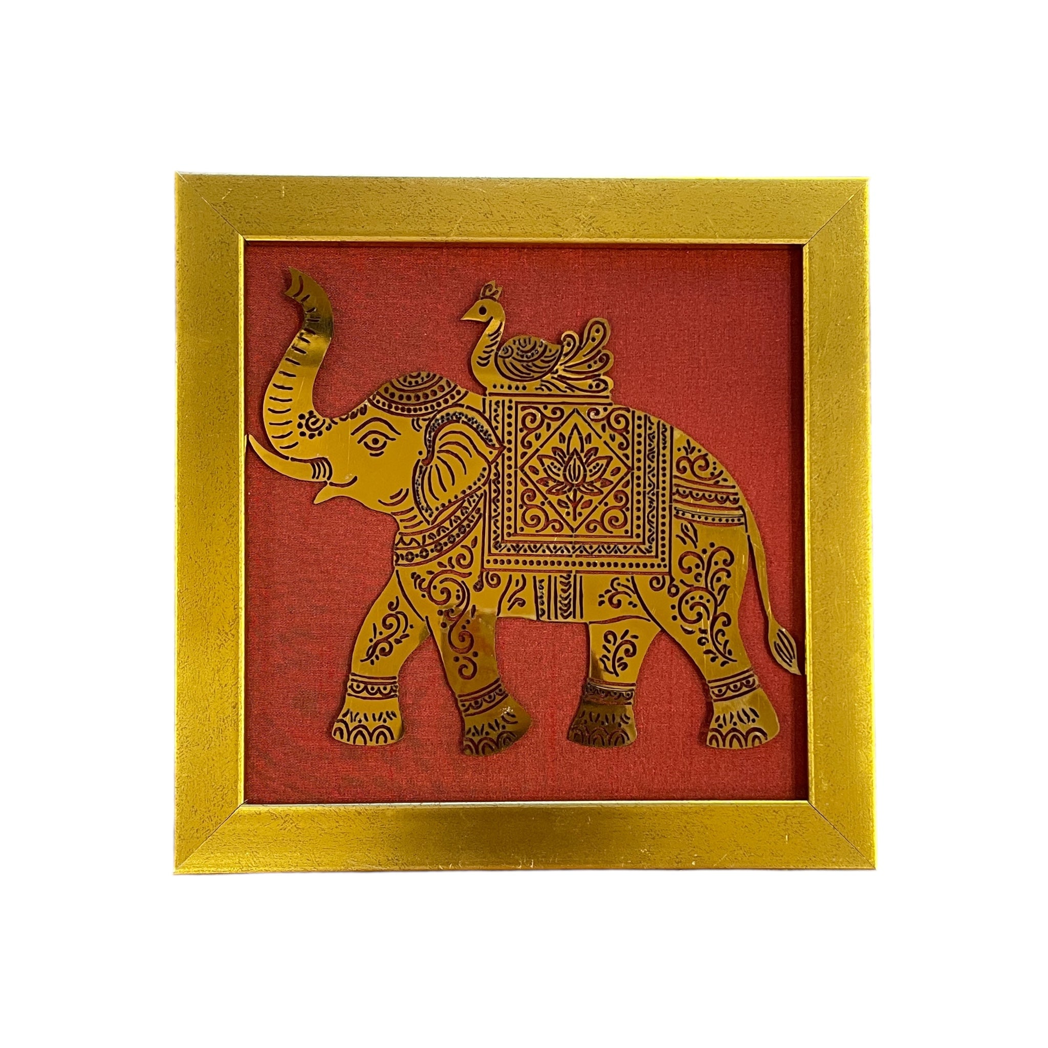 Auspicious Indian Elephant & Peacock Wall Décor