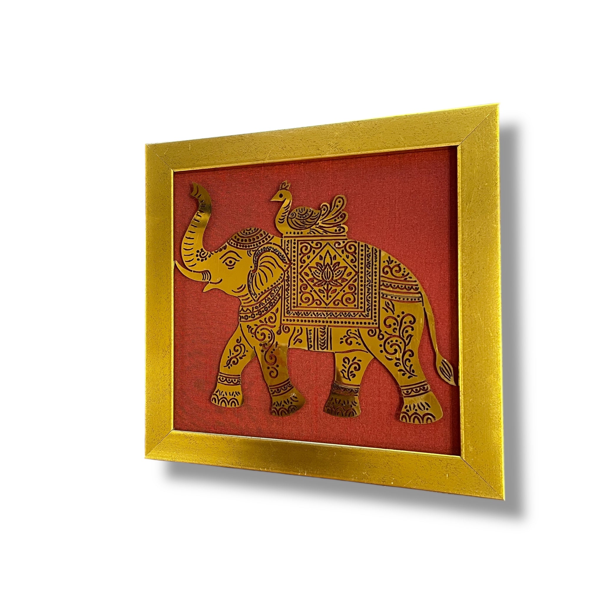 Auspicious Indian Elephant & Peacock Wall Décor