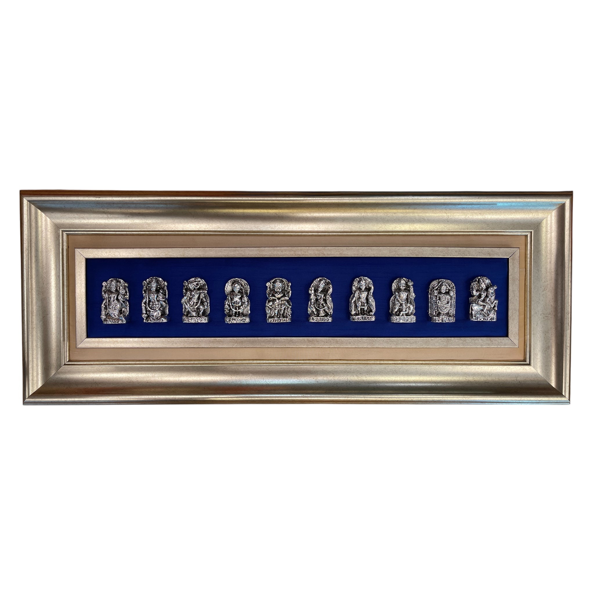 Dashavatara in Sterling Silver with Royal Blue Silk Backdrop wall mural