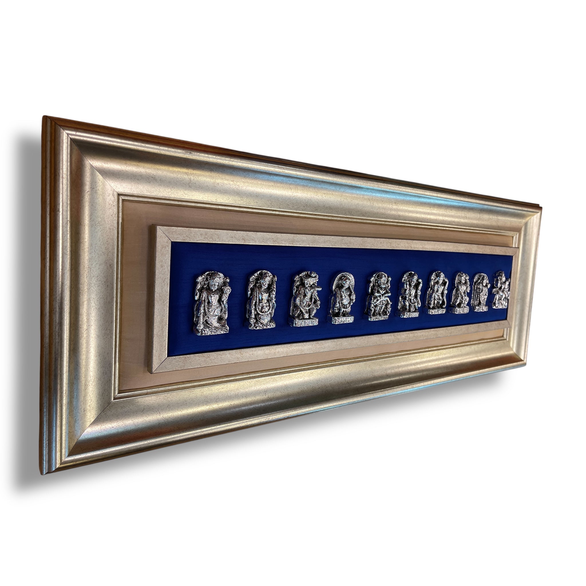 Dashavatara in Sterling Silver with Royal Blue Silk Backdrop wall mural
