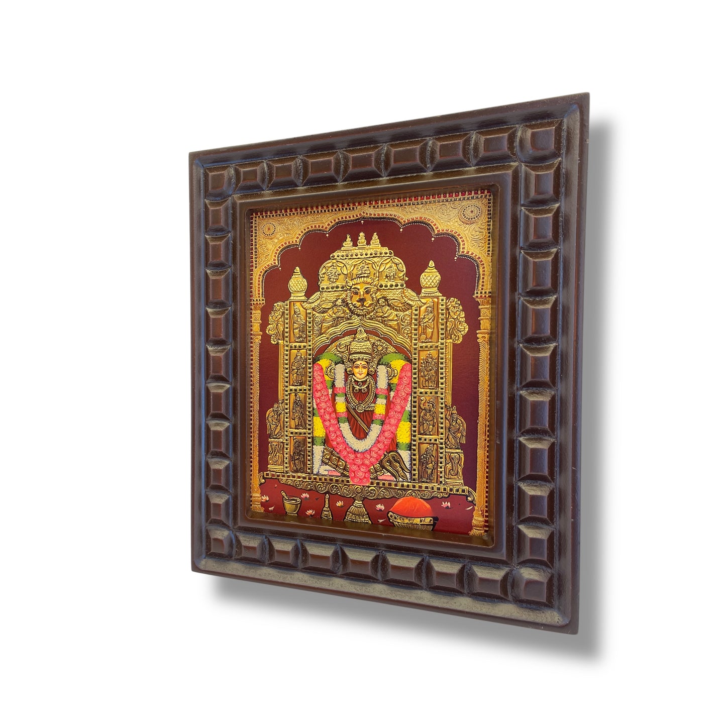 Kanaka Durga Gold foiled art Within wooden frame
