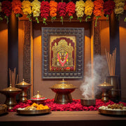 Kanaka Durga Gold foiled art Within wooden frame