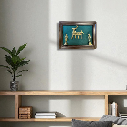 Brass Deer Key Hanger with Apsaras – Elegant Wall Décor & Organizer