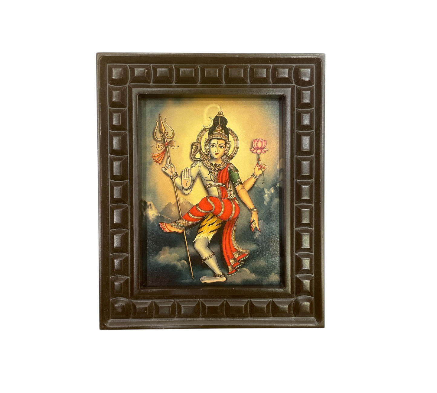 Ardhanareshwar - 2 Gold Leafed Art with Wooden Frame