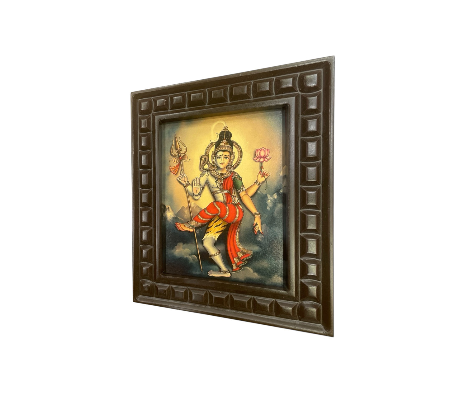 Ardhanareshwar - 2 Gold Leafed Art with Wooden Frame