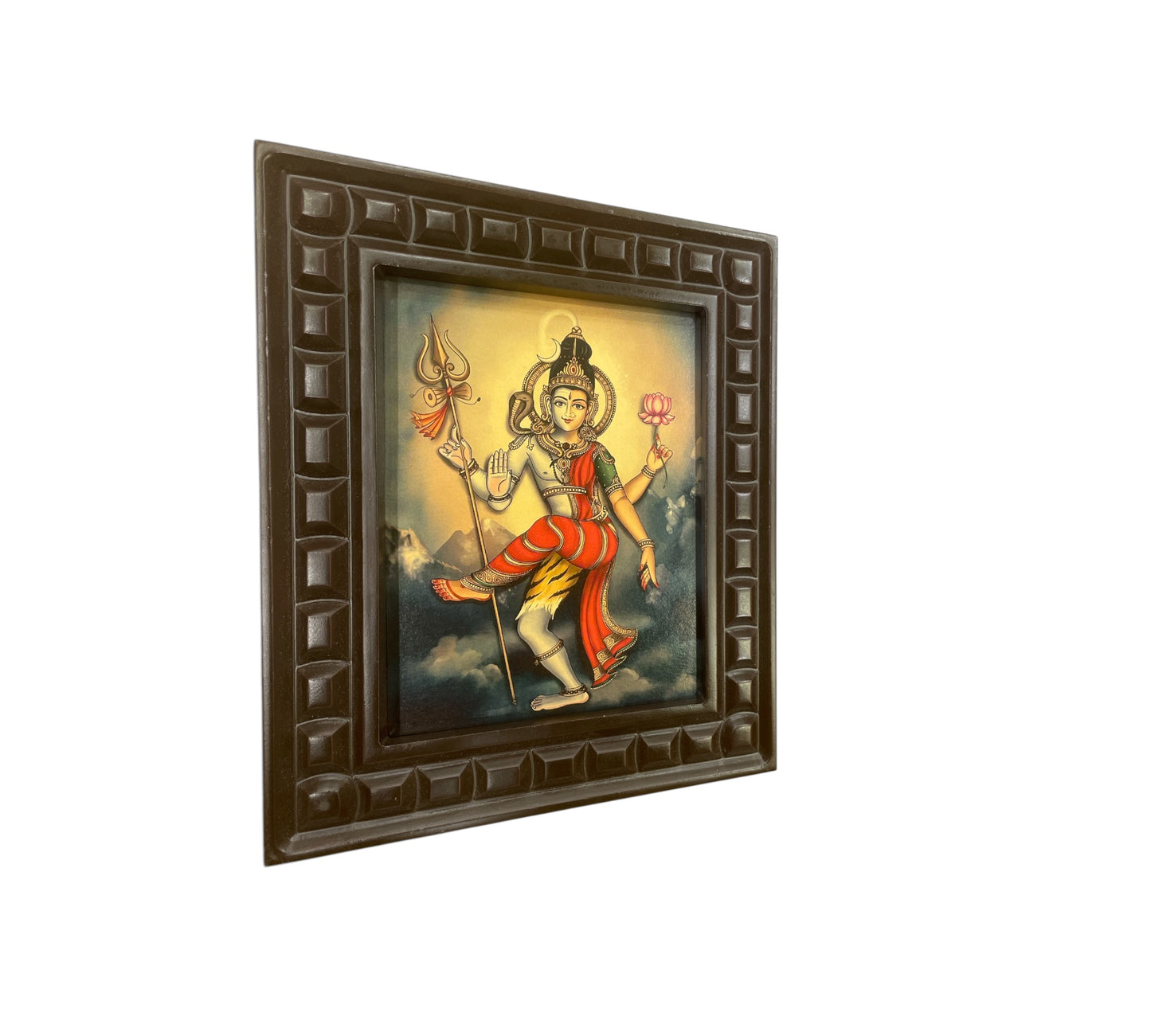Ardhanareshwar - 2 Gold Leafed Art with Wooden Frame