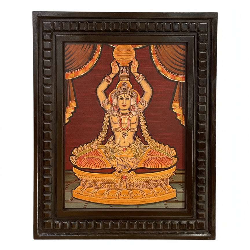 Dhanvantri Gold Leafed Art  With Wooden Frame