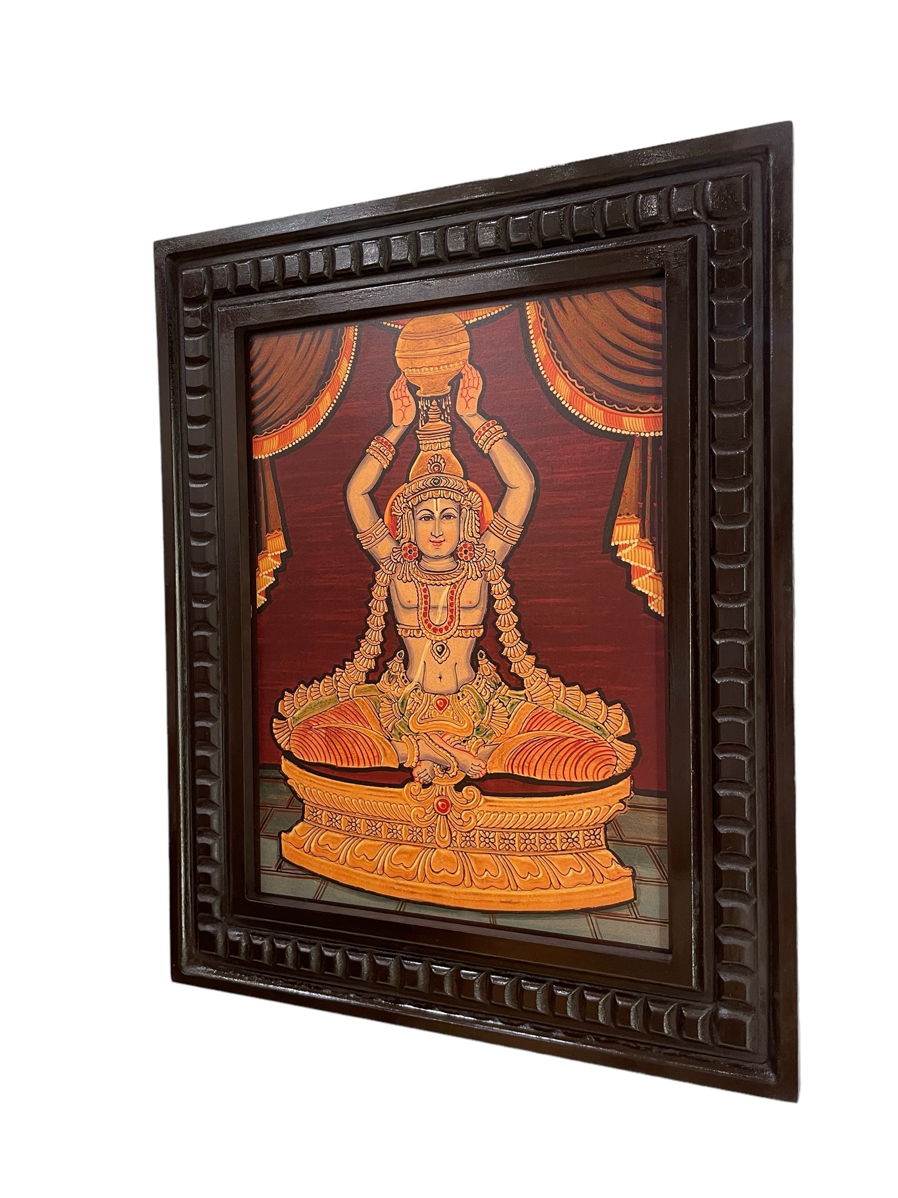 Dhanvantri Gold Leafed Art  With Wooden Frame