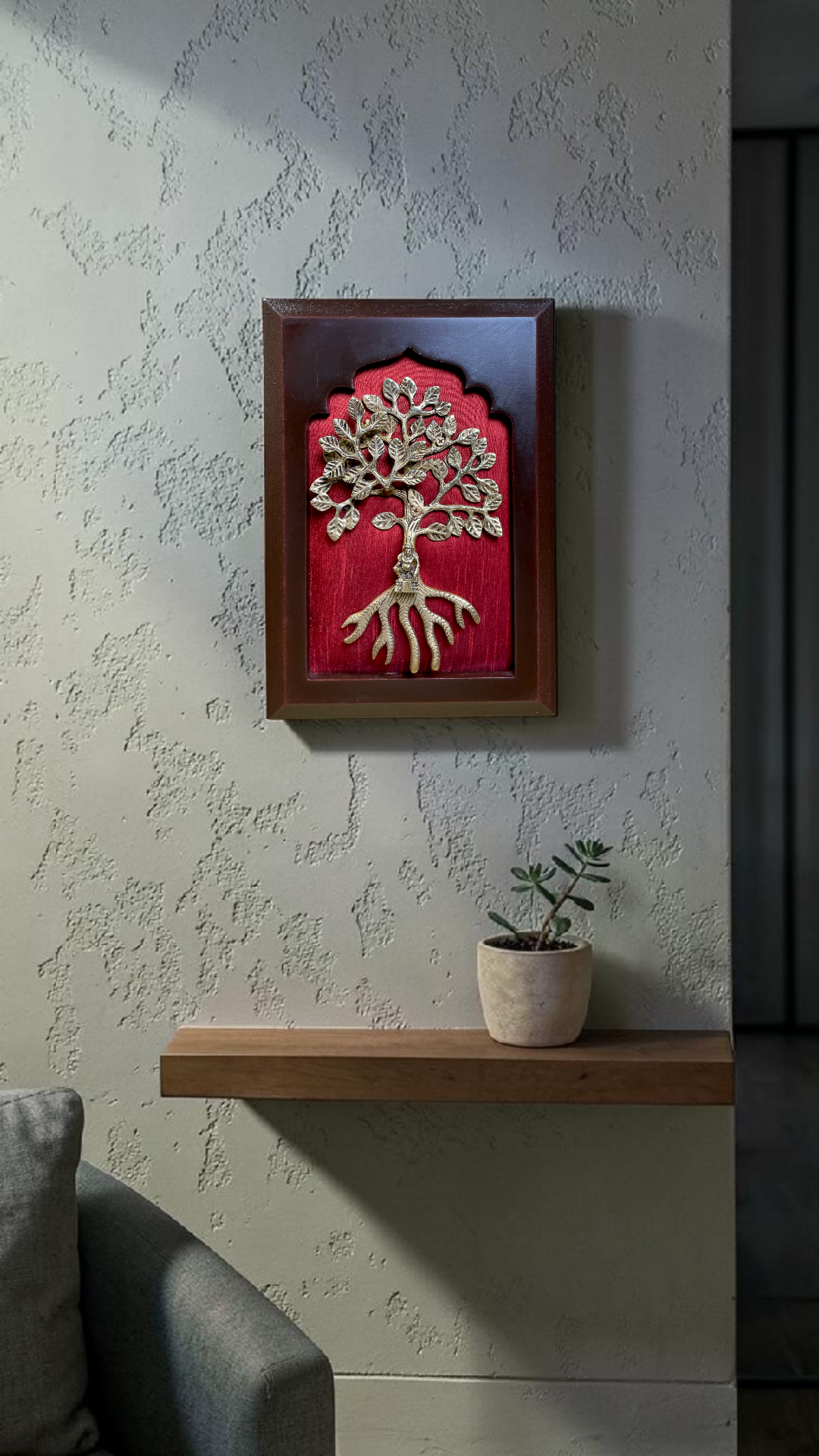 Brass Kalpavriksha with Kuber Wall Art |