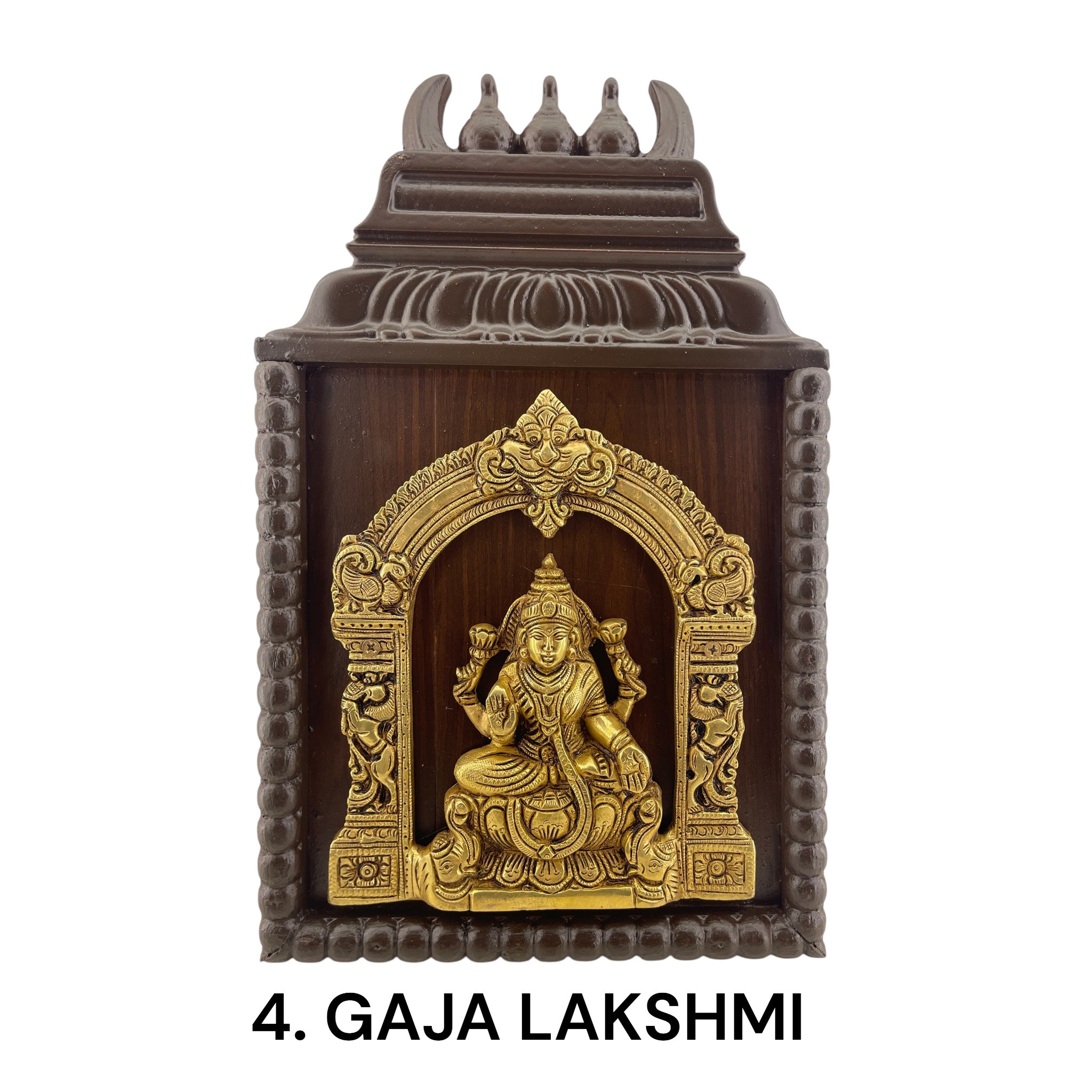 Brass Astalakshmi with Temple Wooden Frame