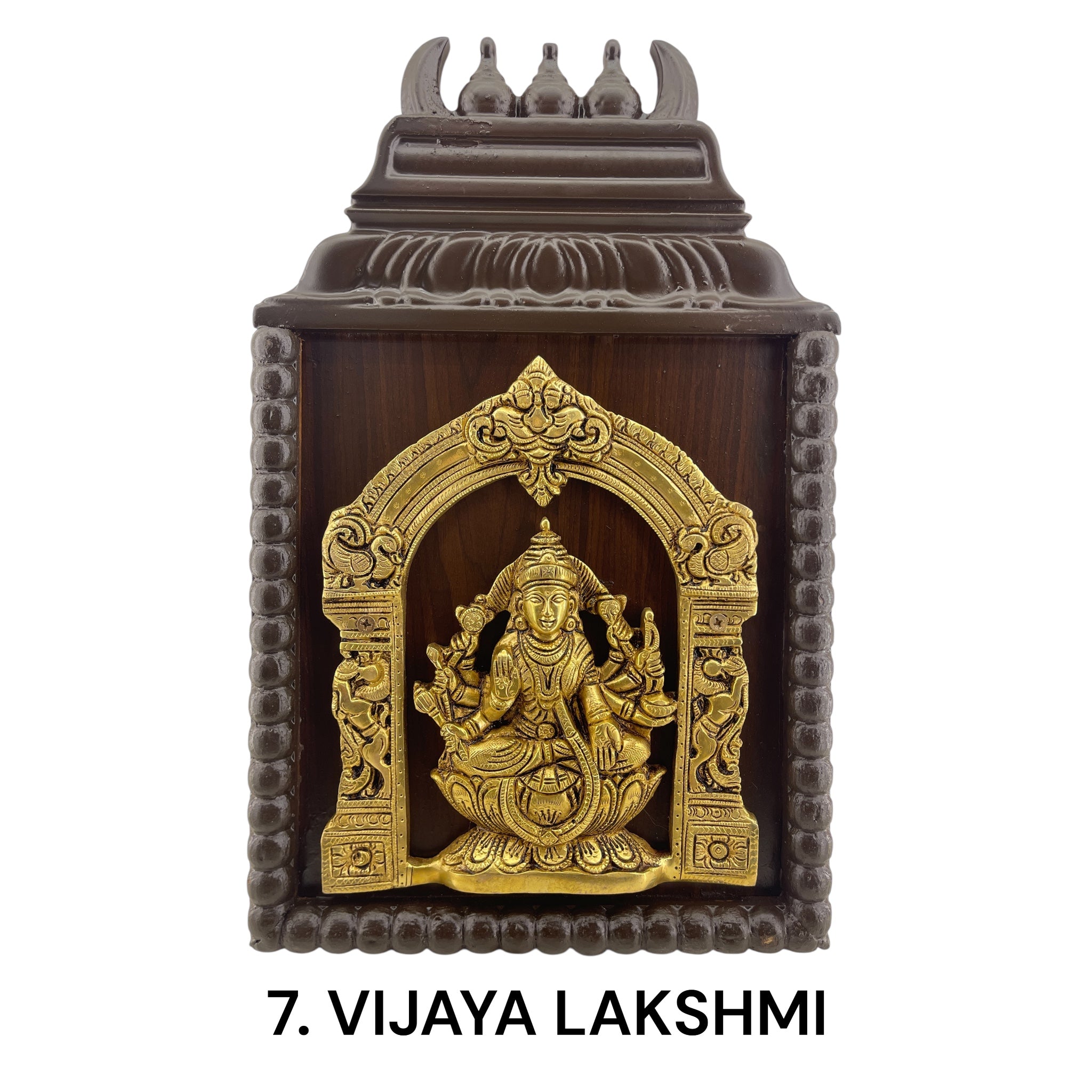Brass Astalakshmi with Temple Wooden Frame